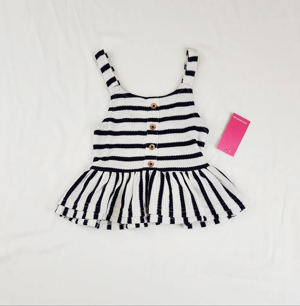 Vince Camuto Stripe 2 Pieces Sleeveless Shorts Set
